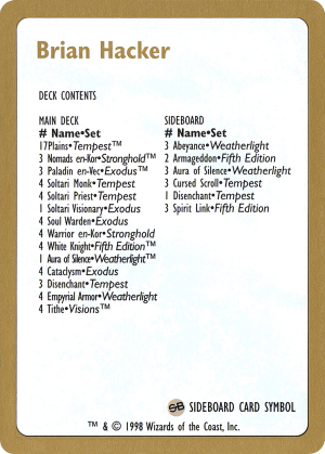 0c85b8a5-cf76-4952-9fe0-cb7d2f86fead Brian Hacker Decklist