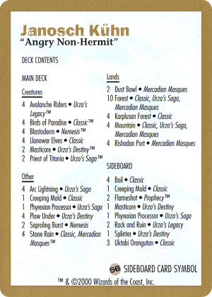170c4817-104c-4a10-a796-6e62c5104920 Janosch Kühn Decklist (2000)