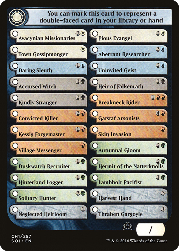 Shadows Over Innistrad Checklist 1
