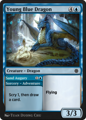dc3fbd5a-5949-4663-9e8d-76c2a27b5358 Young Blue Dragon // Sand Augury