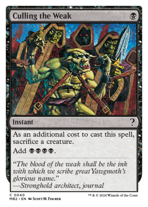 fadd63e6-a016-4b68-b329-90f013287764 Culling the Weak